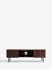French Connection Slatted Mango Wood and Concrete Effect Top French Connection Sedona Up to 50 Inch TV Unit - Image 4 of 8