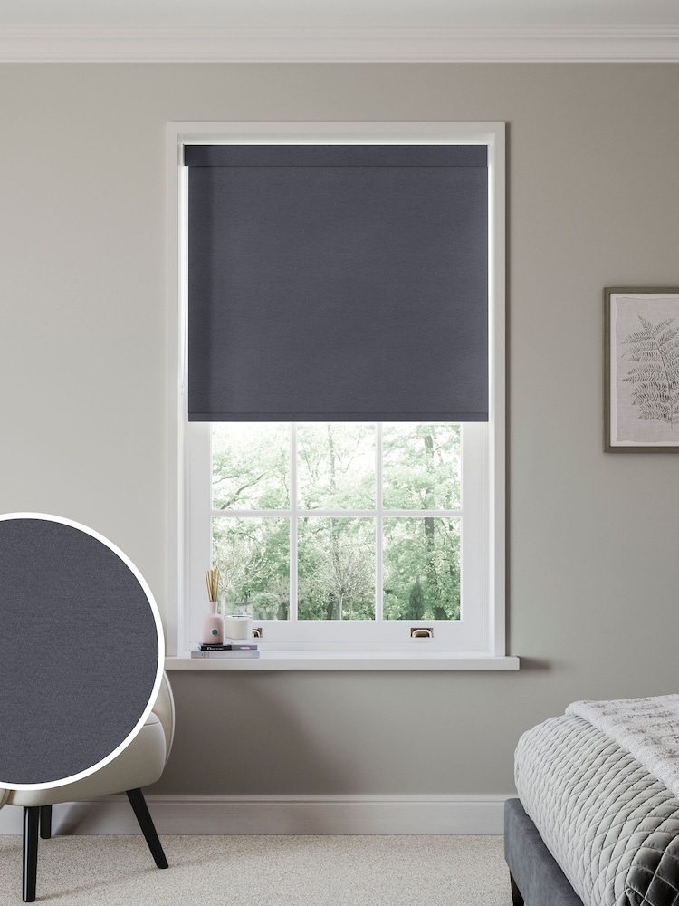 Ink Black Idris Made to Measure Blackout Roller Blind - Image 1 of 6