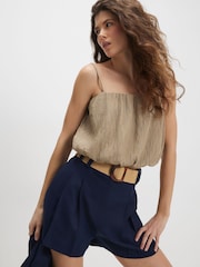 River Island Linen Blend Belted Shorts - Bild 1 von 4