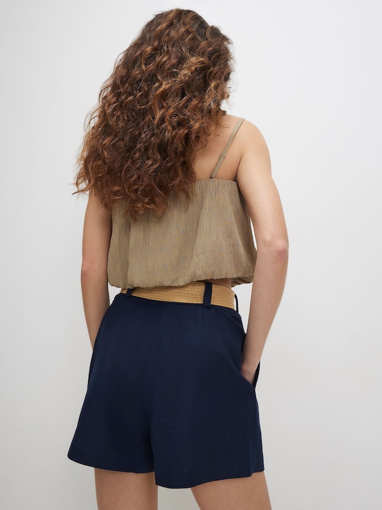 River Island Linen Blend Belted Shorts - Bild 2 von 4