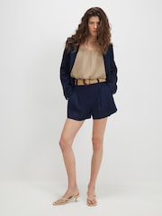 River Island Linen Blend Belted Shorts - Bild 3 von 4