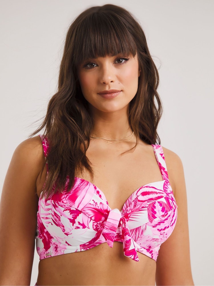 Figleaves Fiji Bügel-Bikinioberteil mit Blumenprint, Rosa - Bild 1 von 4