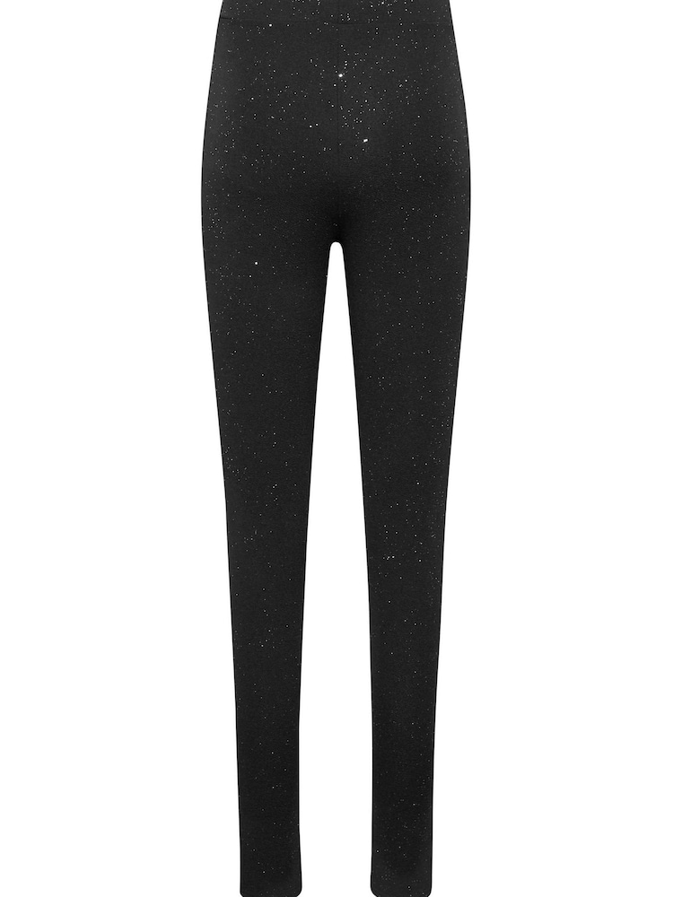 Long Tall Sally Black Glitter Split Hem Stretch Tapered Trousers - Image 5 of 5 Long Tall Sally Black Glitter Split Hem Stretch Tapered Trousers - Image 5 of 5