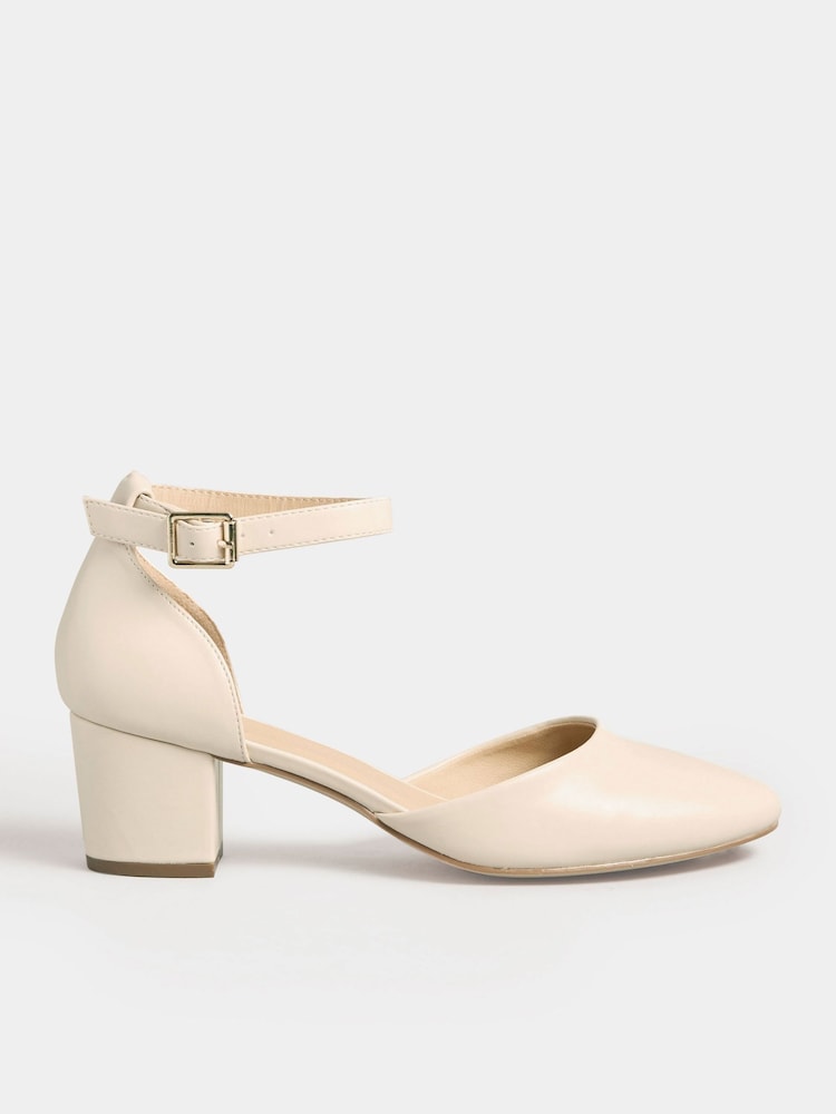 Long Tall Sally Nude Two Part Block Heel Court Shoes - Image 2 of 5