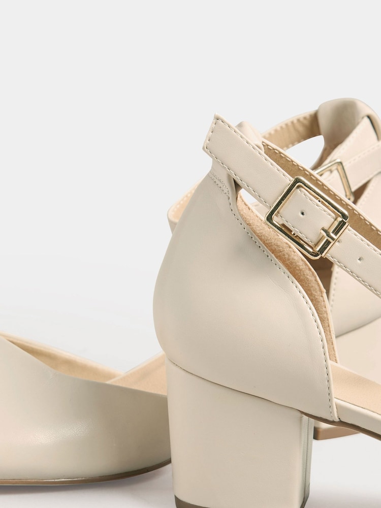 Long Tall Sally Nude Two Part Block Heel Court Shoes - Image 5 of 5