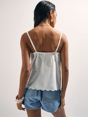 River Island White Embroidered Cami Top - Image 2 of 4