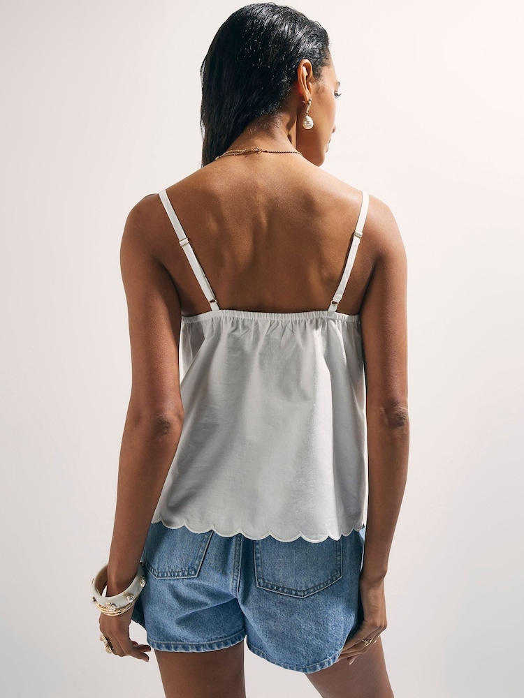 River Island White Embroidered Cami Top - Image 2 of 4