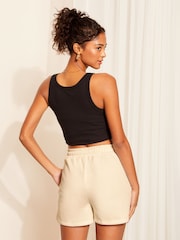 Friends Like These Cream Wide Leg Soft Loopback Jersey Shorts - Image 4 of 4