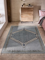 French Connection Blue 100% Cotton Poppyfield Rug - Image 1 of 4