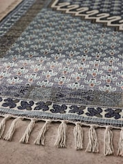 French Connection Blue 100% Cotton Poppyfield Rug - Image 2 of 4