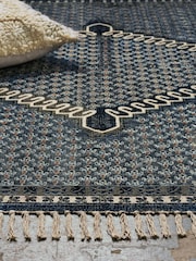 French Connection Blue 100% Cotton Poppyfield Rug - Image 3 of 4