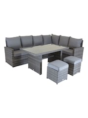 Charles Bentley Grey Garden 6 Seater Premium Rattan Rectangular Dining Set - Image 3 of 5