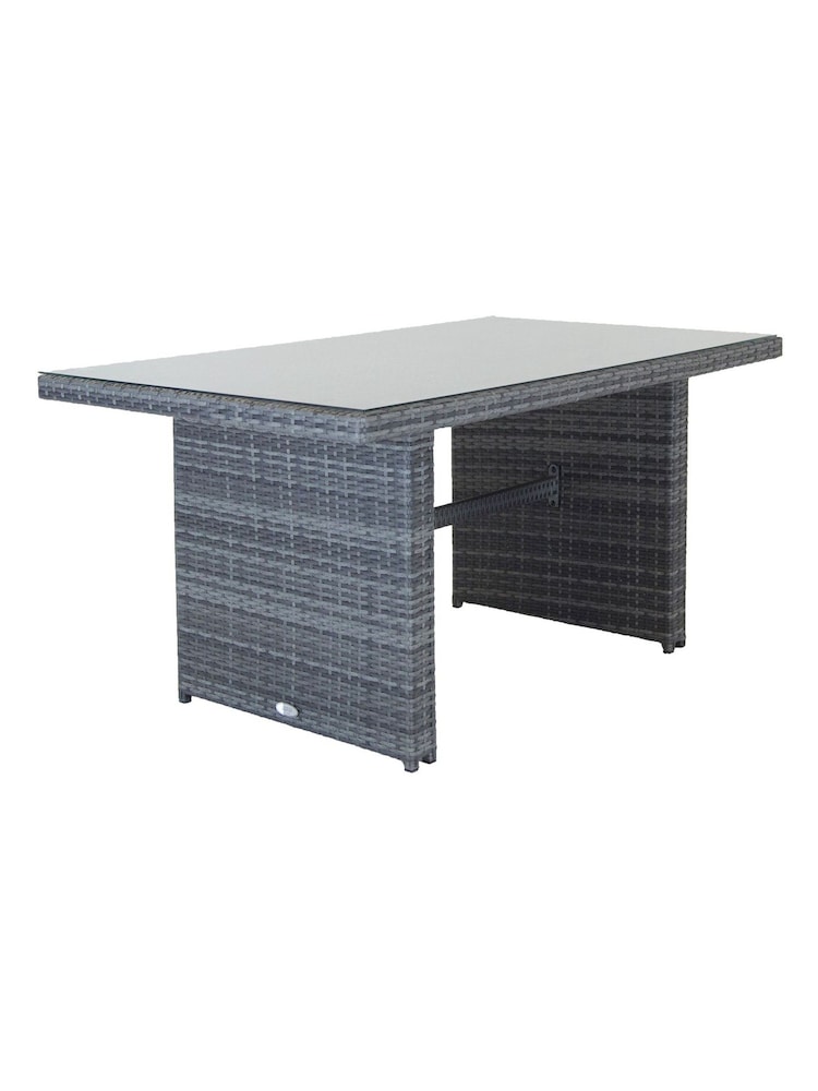 Charles Bentley Grey Garden 6 Seater Premium Rattan Rectangular Dining Set - Image 5 of 5