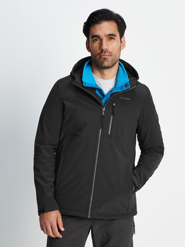 Tog 24 Black Truro Hooded Softshell Jacket - Image 1 of 8