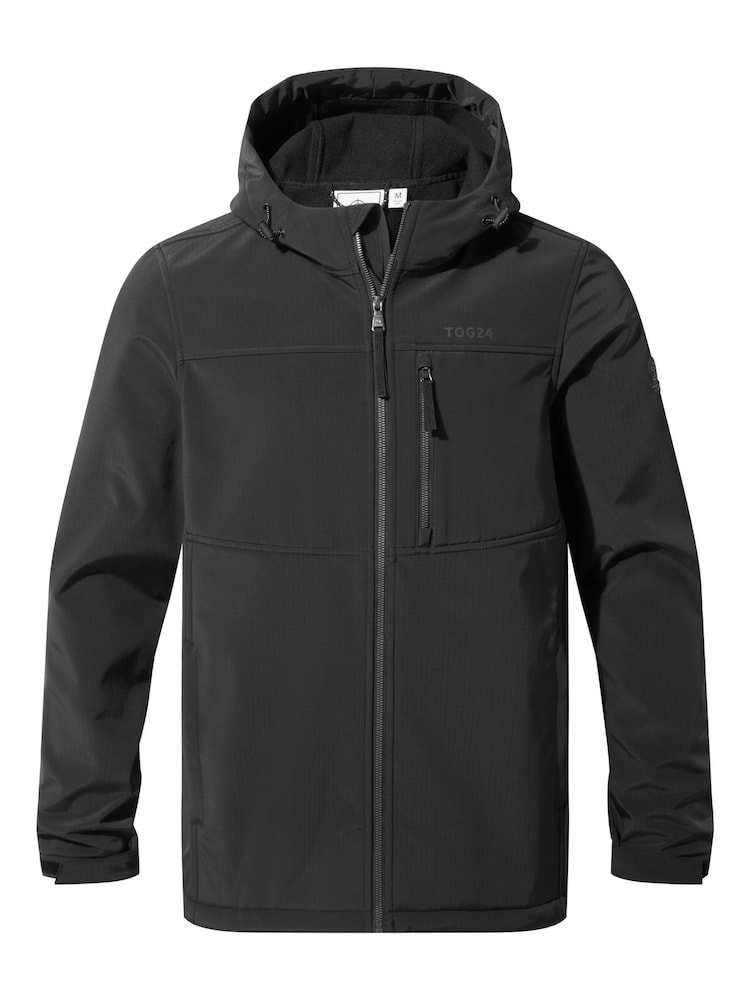 Tog 24 Black Truro Hooded Softshell Jacket - Image 7 of 7 Tog 24 Black Truro Hooded Softshell Jacket - Image 7 of 7