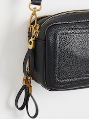 Oliver Bonas Black Leopard Print Strap Simen Cross-Body Bag - Image 6 of 7