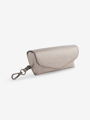 Metallic Silver Textured Sunglasses Case - Image 1 of 4
