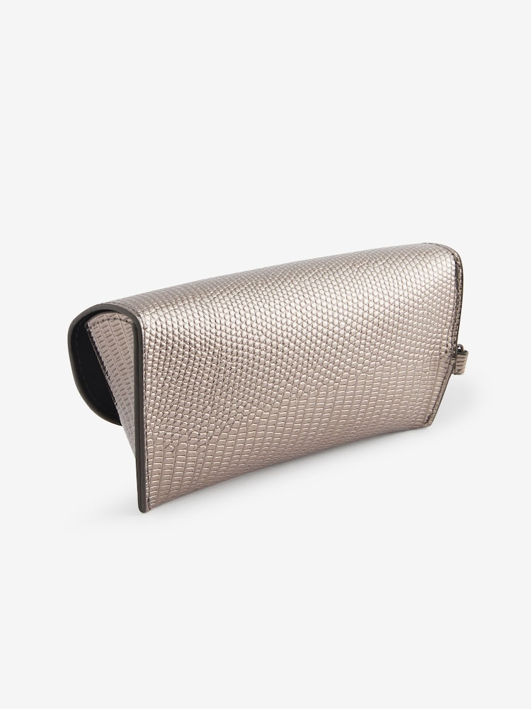 Metallic Silver Textured Sunglasses Case - Image 2 of 4