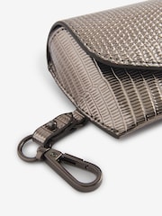 Metallic Silver Textured Sunglasses Case - Image 3 of 4