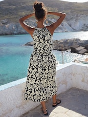 Friends Like These Black/White Circle Cotton Printed Midi Skirt - Image 3 of 4