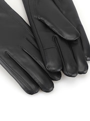 Negro - Totes Isotoner Premium Leather Gloves with Faux Fur Lining and Smartouch - Imagen 4 de 5