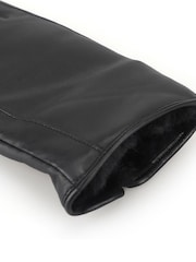 Negro - Totes Isotoner Premium Leather Gloves with Faux Fur Lining and Smartouch - Imagen 5 de 5