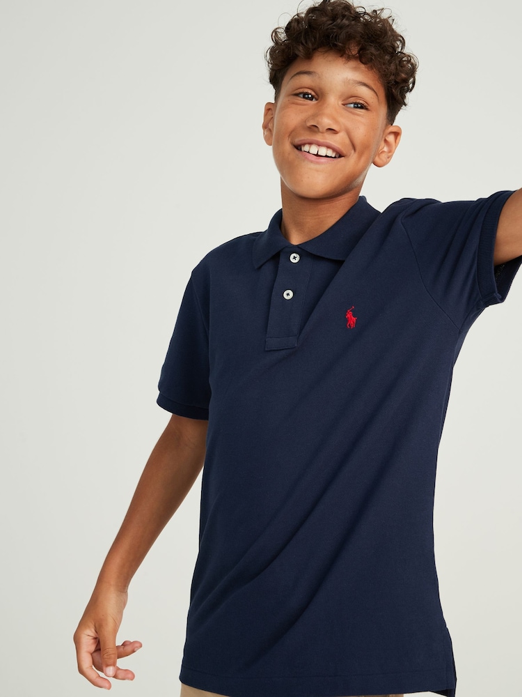 Polo Ralph Lauren Navy Boys Polo Shirt - Image 4 of 4