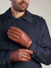 Totes Isotoner Premium Leather Perforated Driving Gloves with Smartouch - Image 1 de 5
