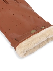 Totes Isotoner Premium Leather Perforated Driving Gloves with Smartouch - Image 5 de 5