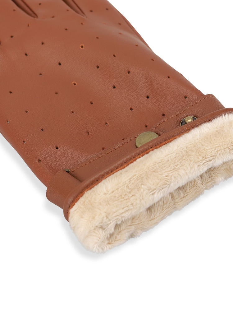Totes Isotoner Premium Leather Perforated Driving Gloves with Smartouch - Image 5 de 5