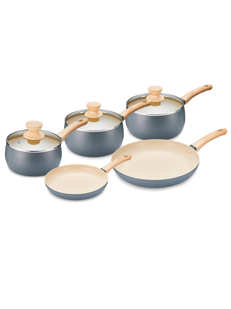 Tower Set of 5 Grey Aluminium Scandi Pans - Image 1 of 3