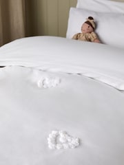 White Tufted Hearts 100% Cotton Duvet Cover and Pillowcase Set - Image 2 of 7