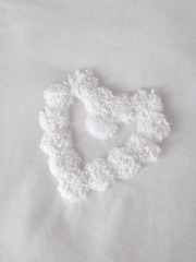 White Tufted Hearts 100% Cotton Duvet Cover and Pillowcase Set - Image 4 of 7