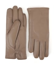 Natural - Totes Isotoner Premium Leather Gloves with Faux Fur Lining and Smartouch - Imagen 3 de 5