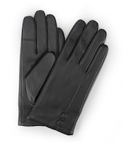 Totes Black Isotoner Premium Leather Gloves with Cashmere Lining and Smartouch - Image 2 of 5