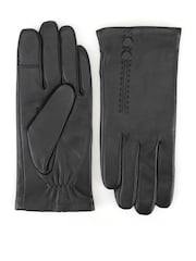 Totes Black Isotoner Premium Leather Gloves with Cashmere Lining and Smartouch - Image 3 of 5