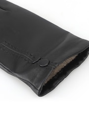 Totes Black Isotoner Premium Leather Gloves with Cashmere Lining and Smartouch - Image 5 of 5