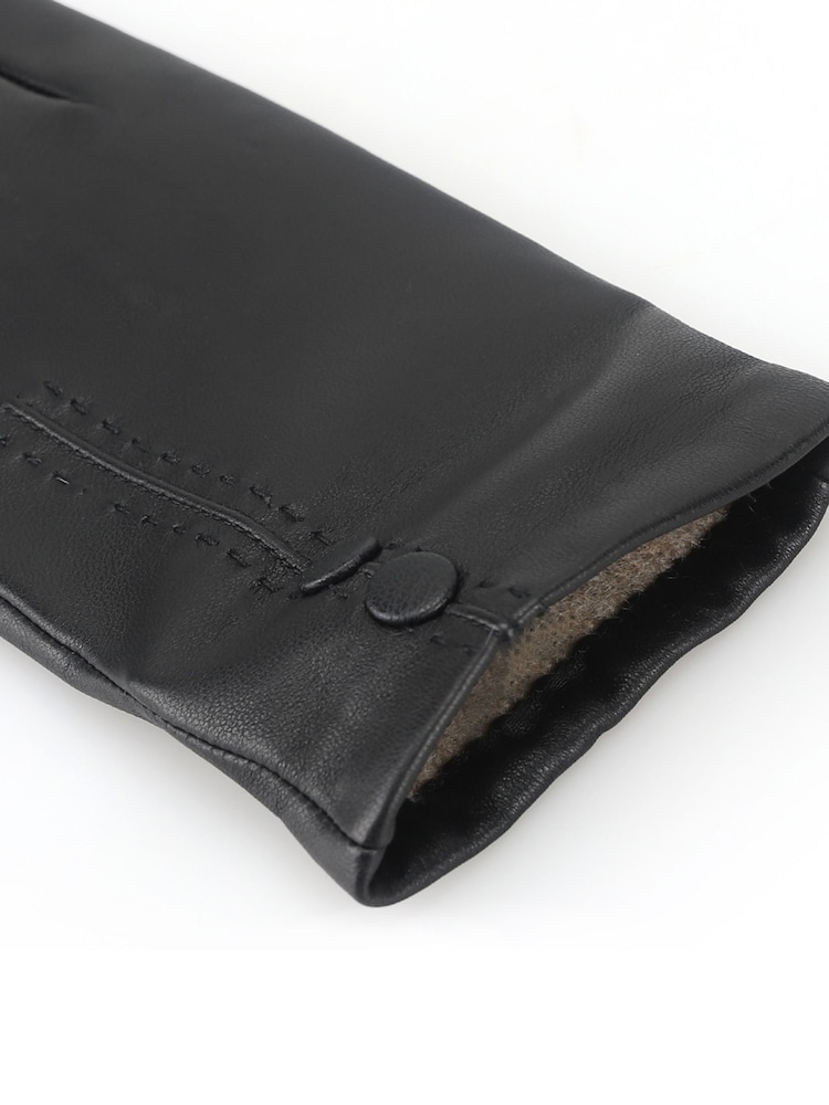 Totes Black Isotoner Premium Leather Gloves with Cashmere Lining and Smartouch - Image 5 of 5 Totes Black Isotoner Premium Leather Gloves with Cashmere Lining and Smartouch - Image 5 of 5