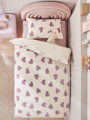 Fleece Heart Duvet Cover and Pillowcase Set - Image 2 of 6