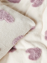 Fleece Heart Duvet Cover and Pillowcase Set - Image 5 of 6