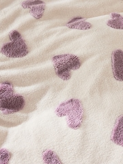 Fleece Heart Duvet Cover and Pillowcase Set - Image 6 of 6