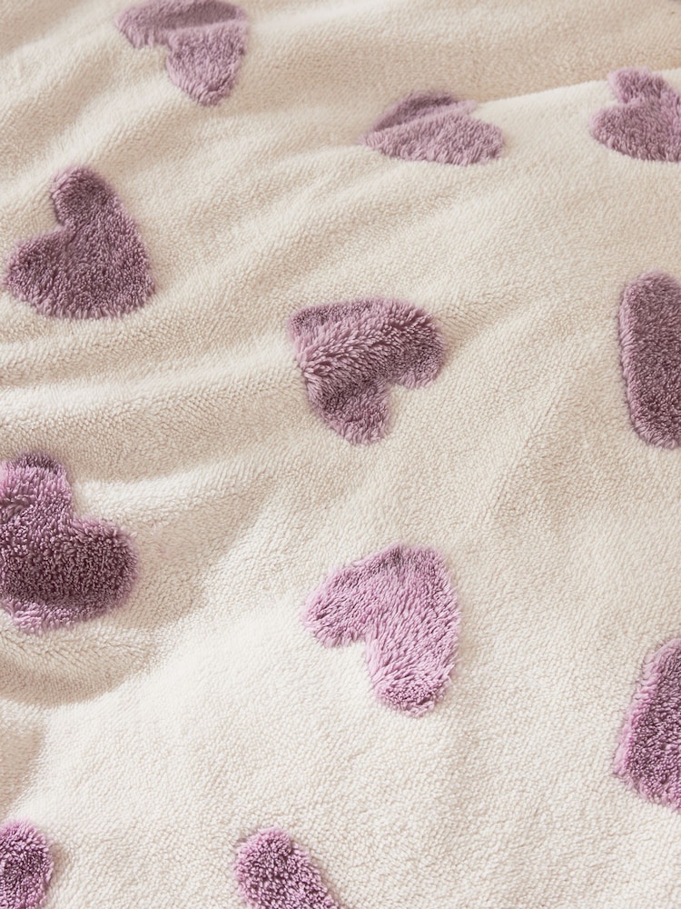 Fleece Heart Duvet Cover and Pillowcase Set - Image 6 of 6