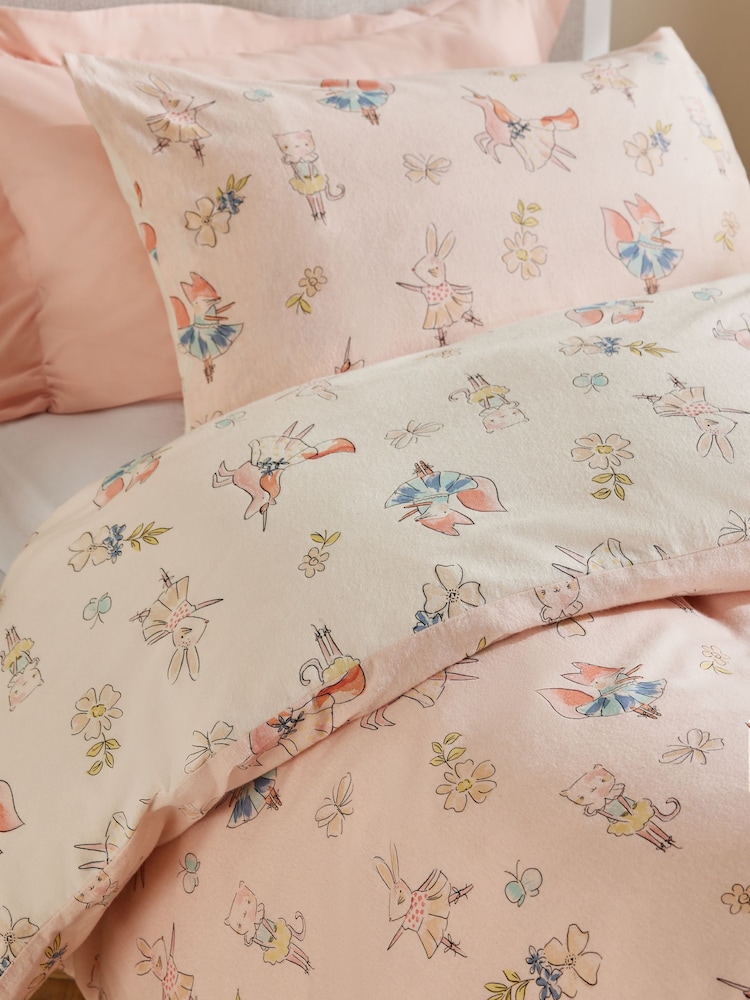 Pink Pretty Woodland Supersoft 100% Brushed Cotton Duvet Cover and Pillowcase Set - Image 3 of 6