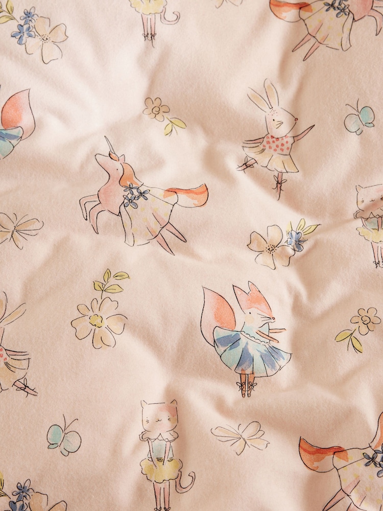 Pink Pretty Woodland Supersoft 100% Brushed Cotton Duvet Cover and Pillowcase Set - Image 4 of 6
