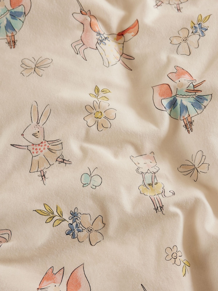 Pink Pretty Woodland Supersoft 100% Brushed Cotton Duvet Cover and Pillowcase Set - Image 5 of 6