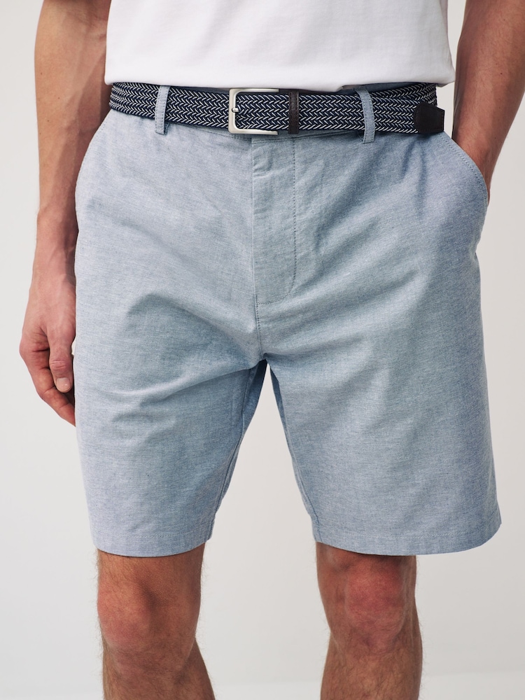 Blue Belted Chino Shorts - Image 1 of 9