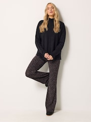 Long Tall Sally Brown Leopard Print Bootcut Leggings - Image 1 of 6
