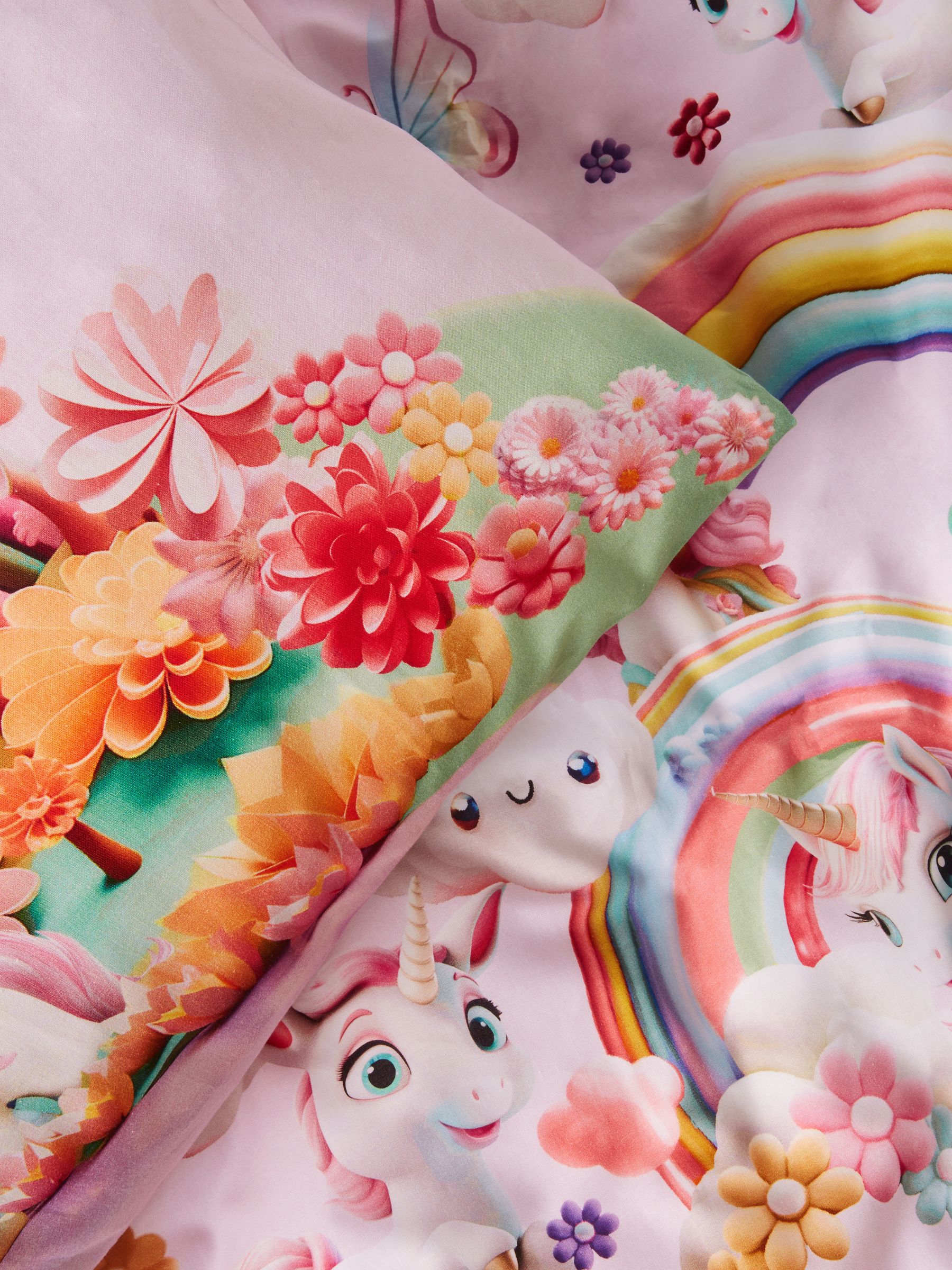 Buy Pink Unicorn Rainbows 100 Cotton Printed Bedding Duvet Cover and Pillowcase Set from Next South Africa
