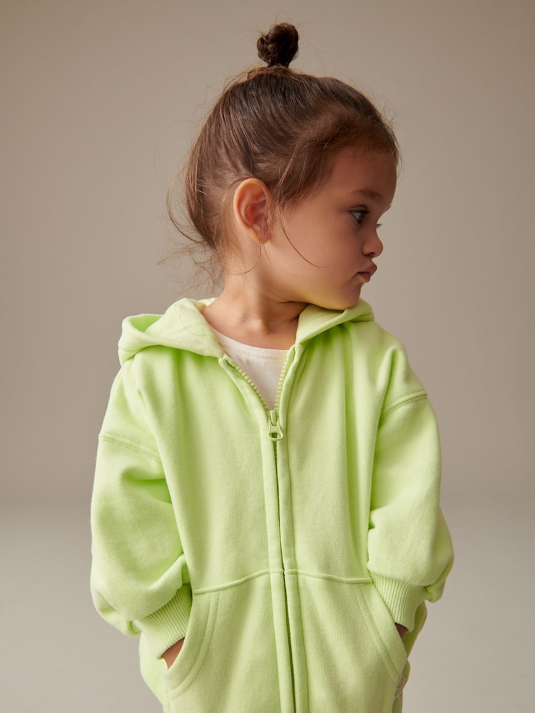 Lime Green Zip Through Hoodie (3mths-7yrs) - Image 1 of 3