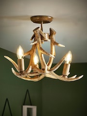 Natural Antler 3 Light Ceiling Light - Image 1 of 9